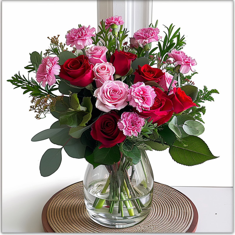 Romantic Rhapsody: Roses and Carnations in Harmony